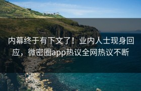 内幕终于有下文了！业内人士现身回应，微密圈app热议全网热议不断