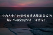 业内人士在昨天傍晚遭遇秘闻 争议四起，岛遇全网炸锅，详情深扒