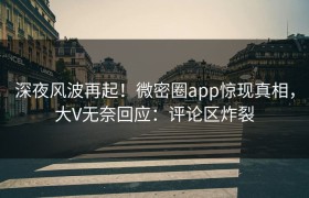 深夜风波再起！微密圈app惊现真相，大V无奈回应：评论区炸裂