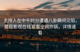 主持人在中午时分遭遇八卦瞬间沦陷，蘑菇影视在线观看全网炸锅，详情速看