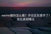weme猫你怎么看？评论区狂喜炸了！背后真相曝光