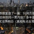 我把数据复盘了一遍：91网页版为什么你总刷到同一类内容？多半是通知干扰没弄明白（真相有点反常识）