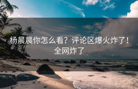 杨晨晨你怎么看？评论区爆火炸了！全网炸了