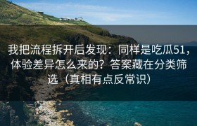 我把流程拆开后发现：同样是吃瓜51，体验差异怎么来的？答案藏在分类筛选（真相有点反常识）