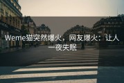 Weme猫突然爆火，网友爆火：让人一夜失眠