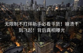 无限制不打烊新手必看干货！崩溃干到飞起！背后真相曝光