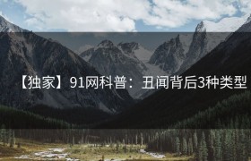 【独家】91网科普：丑闻背后3种类型