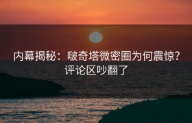 内幕揭秘：啵奇塔微密圈为何震惊？评论区吵翻了