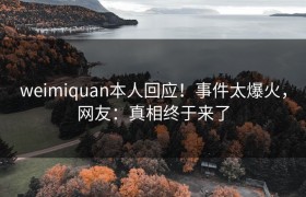 weimiquan本人回应！事件太爆火，网友：真相终于来了