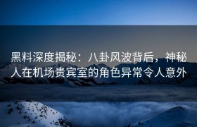 黑料深度揭秘：八卦风波背后，神秘人在机场贵宾室的角色异常令人意外