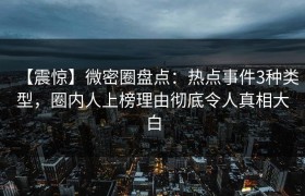 【震惊】微密圈盘点：热点事件3种类型，圈内人上榜理由彻底令人真相大白