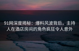 91网深度揭秘：爆料风波背后，主持人在酒店房间的角色疯狂令人意外
