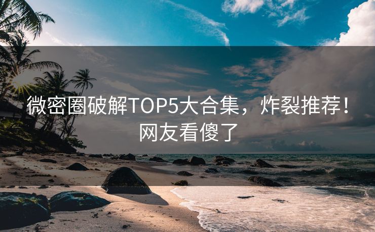 微密圈破解TOP5大合集，炸裂推荐！网友看傻了