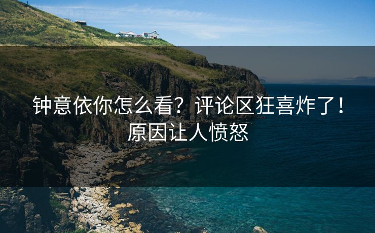 钟意依你怎么看？评论区狂喜炸了！原因让人愤怒