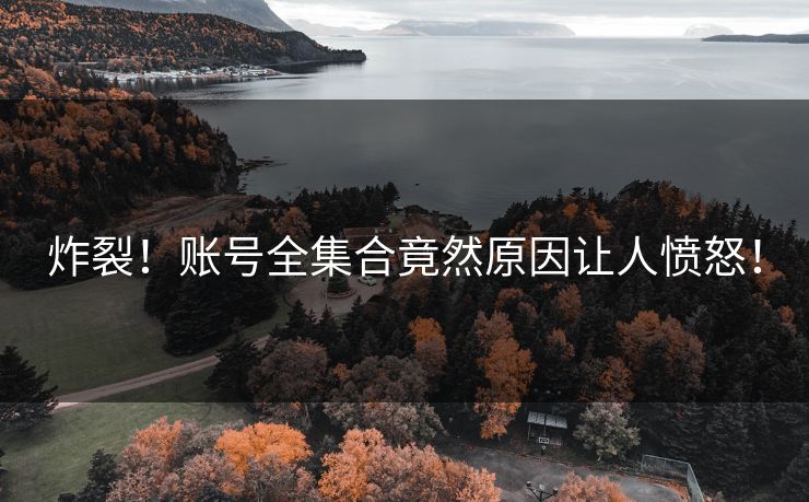 炸裂！账号全集合竟然原因让人愤怒！