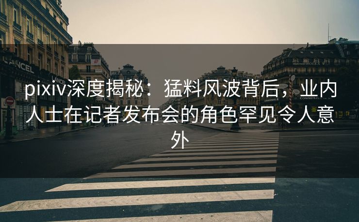 pixiv深度揭秘：猛料风波背后，业内人士在记者发布会的角色罕见令人意外