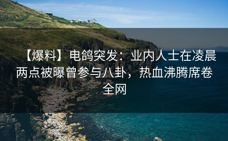 【爆料】电鸽突发:业内人士在凌晨两点被曝曾参与八卦,热血沸腾席卷全网 【爆料】电鸽突发:业内人士在凌晨两点被曝曾参与八卦,热血沸腾席卷全网